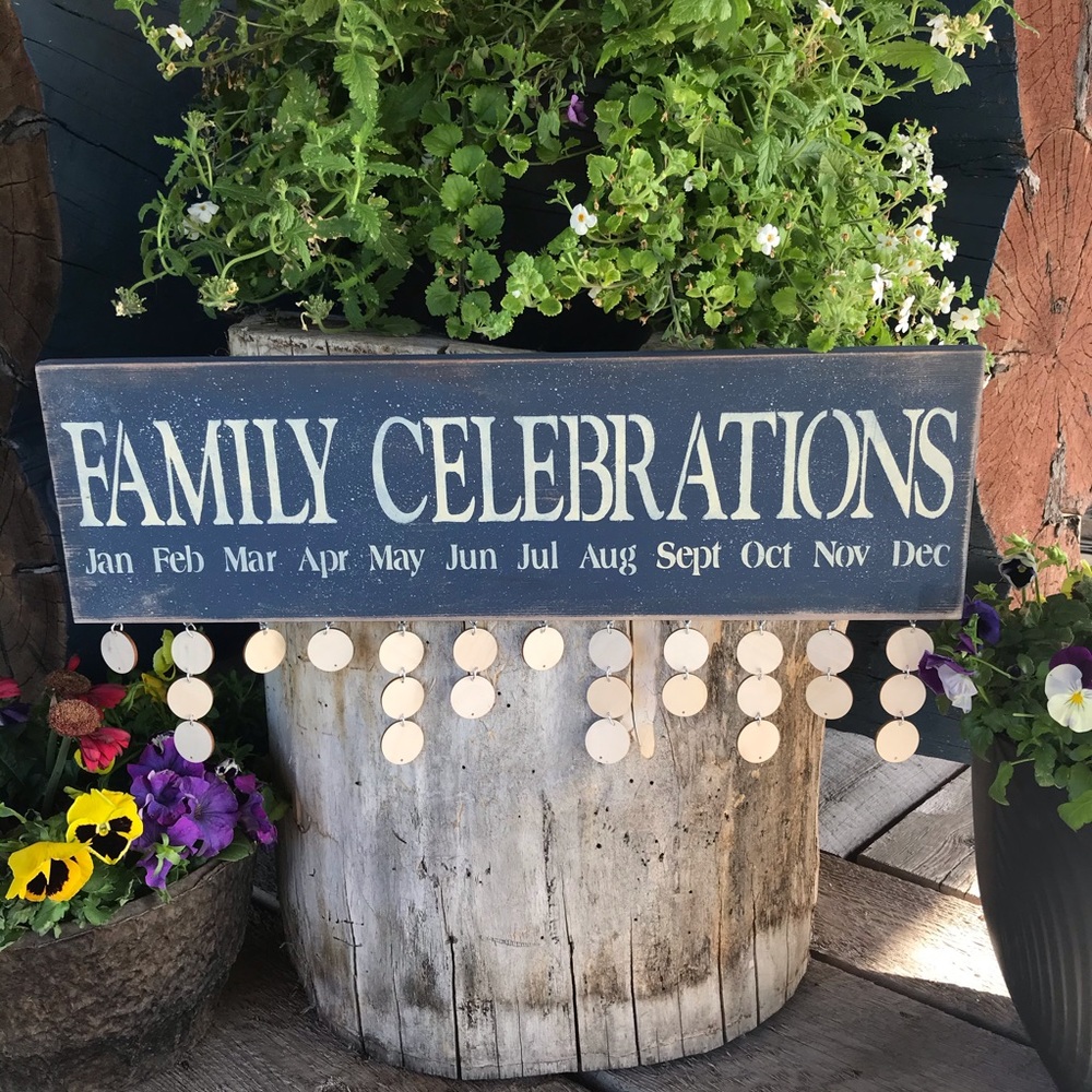 Family Celebration Blue Sign